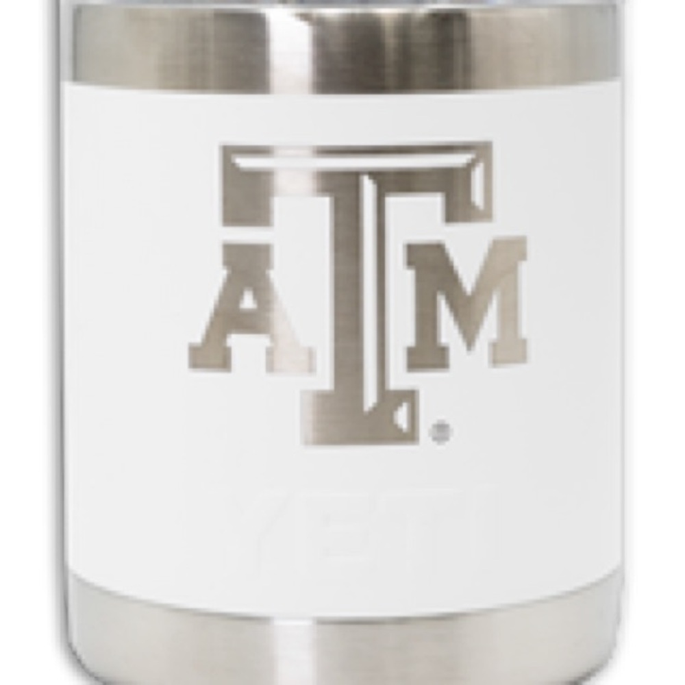 Texas A&M Yeti 10 Oz White Rambler